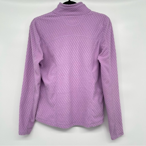 Tek Gear Quilted Fleece 1/4 Zip Pullover Women M Purple Thumbholes Turtleneck - Picture 3 of 10